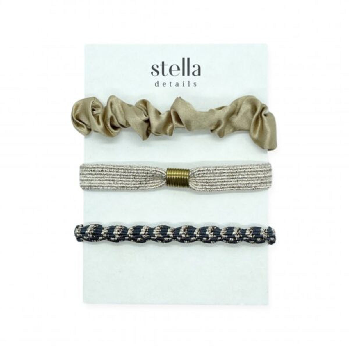 Stella Details 3-pack hiuslenkkiä, Golden