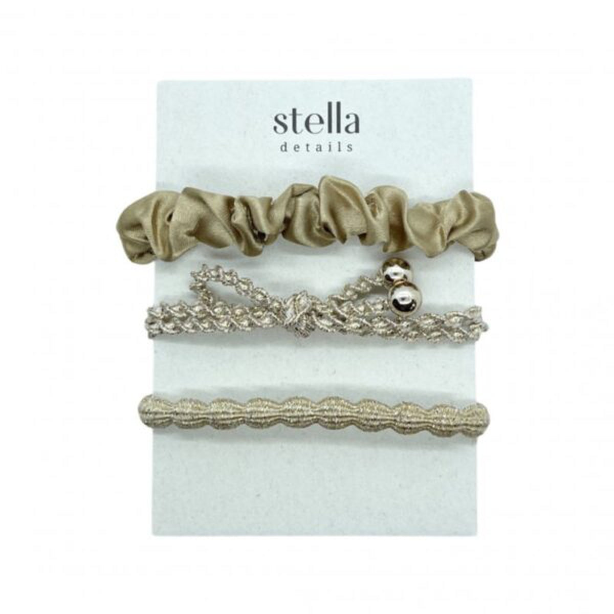 Stella Details 3-pack hiuslenkkiä, Kulta