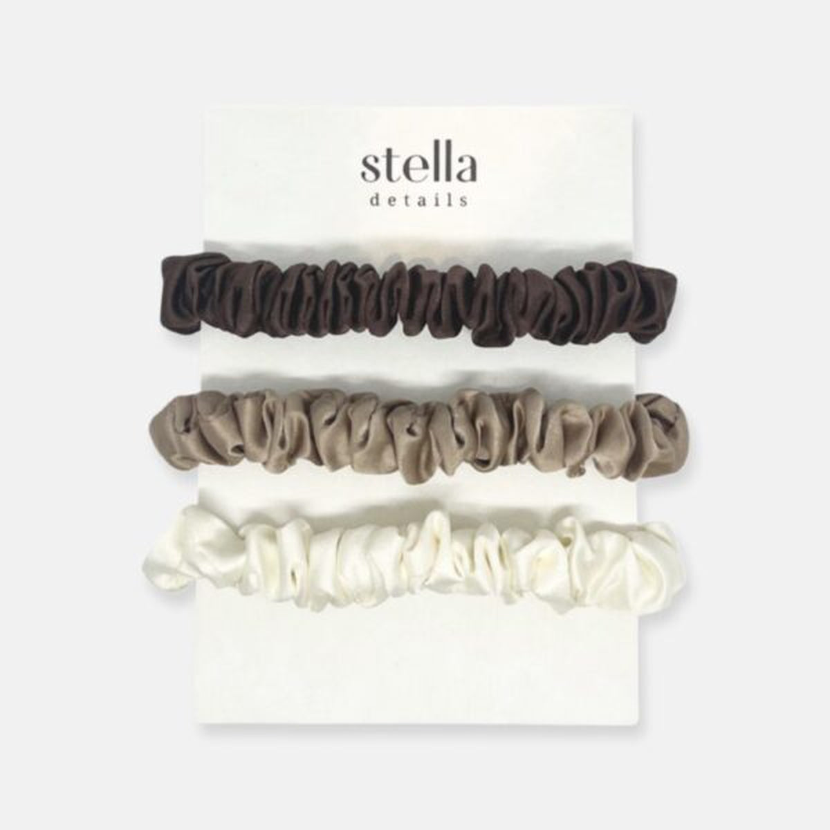 Stella Details Astrid 3 hiuslenkkiä, Ruskea-Luonnonvalkoinen